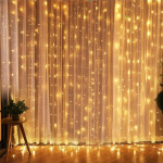 Decoration Curtain Strings LED Light White 2.4x3x3meter