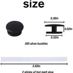  300pcs Black Buckle Plastic Button, Diy Shoes Charms Accessories for Shoe Charm Premium Shoe Charm for Kids