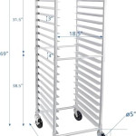 20 Tier Bun Pan Rack with Casters - Versatile Storage Solution for Home and Commercial Kitchens (50.8x66.04x175.26 cm)