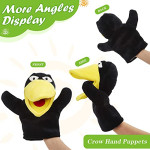 Hand Puppet Toys, Cute Plush Crow Toy Soft Lovely Bird Toy Doll Funny Developinginteractive Imaginative Pretend Play Black, 10''