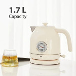 Qcooker Retro Electric Kettle with Mechanical Thermometer � 1.7 Liters 1800W (China Plug) (White)