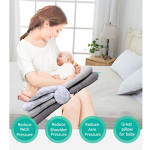 Kakiblin Elevate Adjustable Nursing Pillow, Baby Breastfeeding Pillow Infant Feeding Support Pillow, Grey
