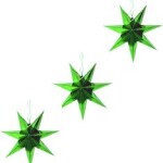 Paper Star Hanging Ornament 3D Star Pendant Console Decorative Props ( 60cm Green 1x3 )