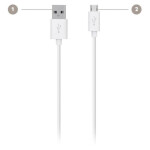 Tangle Free MicroUSB ChargeSync Cable White/Silver