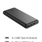 26800 mAh PowerCore Portable Charger With Dual Input Port And Double-Speed Recharging Black