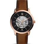 Men's Neutra Round Shape Leather Strap Automatic Wrist Watch ME3195 - 44 mm - Brown