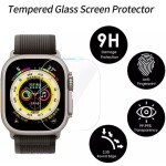 Rock Pow (3 Pack) Tempered Glass Screen Protector Compatible with Apple Watch Series 8 Ultra 49mm , Anti scratch screen protector