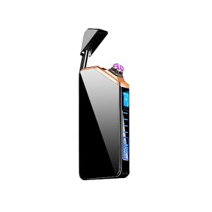 Electric Flameless Lighter Dual Arc Rechargeable USB - Dual Arc Lighter (Black)