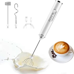 DLORKAN Milk Frother Coffee Frother Electric Whisk Handheld Milk Frothers USB Rechargeable 3 Gear Box Adjustable Milk Bubble 