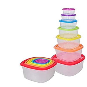 Kitchen Storage Containers  Set of 6 Pantry Kitchen Organizer Containers with Lids  Perfect for Cereal, Flour or Sugar Storage  Air-Tight, Freezer-