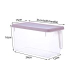 Triangle Fridge Plastic Food Storage Organizer with Lid and Handle (Transparent)- Pack of 4