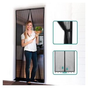 Magnetic Screen Door Closure 39"x83",Auto Closer Fiberglass Mesh Curtain with Magnets,Self Sealing, Heavy Duty, Hands Free Mesh Partition Keeps Bugs Out