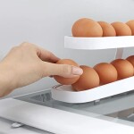 Rolling Egg Holder,Auto Rolling Design Egg Container - Space Saving Kichen Countertop Organizer, 2 Tier Egg Container Tray for Fridge Countertop Pantry Generic