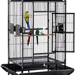  Bird Cage Large, Parrot Cage,Parakeet Cage,Bird Villa Macaw Cage with Play Top and Rolling Stand,Large Space Cage for Large Parrots (76cm*81cm*173cm)