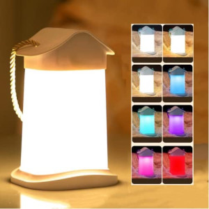 Skycare LED Night Light for Kids Room Touch Lamp for Bedroom,Rechargeable Kids Night Lamp with 7 Colors Changing & Dimming (White)