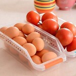 Plastic Fridge Space Saver Food Storage Organiser Basket Rack (Set of 4), Multi-Colour