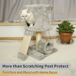  Small Cat Tree Cat House,Cat Condo with Sisal Scratching Posts,Plush Perch,Cat Tower Furniture,Kitten Play House,Cat Bed,Kitty Activity Center (Grey)