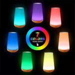LED night light, bedside table lamp for baby kids room bedroom outdoor, dimmable eye caring desk lamp with color changing touch senor remote control USB rechargeable