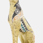 Gilde Poly Panther Ismail - Elegant Gold Combo Ceramic Statue for Home Dcor