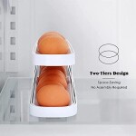 Refrigerator Egg Dispenser - Automatically Rolling Egg Storage Container - Rolldown Refrigerator Egg Dispenser Auto Roll for Space Saving
