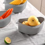 Smilco Corner Kitchen Sink Strainer Basket (Grey) Pack of 2