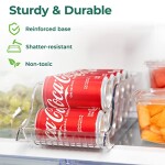 Greenco Refrigerator and Freezer Drink Holder Storage Bin, 13.5"x 5.5"x 3.75", Clear