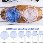 Silicone Stretch Lids, 12 Pack Universal Suction Lid-bowl Spill Stoper Cover Reusable Durable Food Storage Covers, Flexible to Fit All Shape of Containers, Dishwasher and Freezer Safe