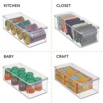 mDesign Fridge Containers - Ideal for Fresh Food Storage or as a Freezer Box - Storage Tub with Lid - for Use Throughout the Entire Household - Clear