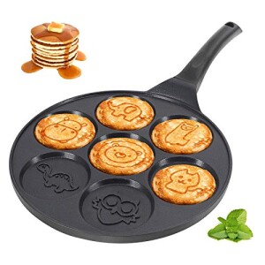 Pancake Pan Pancake Griddle with 7 Flapjack Animals Molds Pancake Maker Skillet Non-stick Breakfast Pan for Pancake, Blinis,Omelettes, Fried Eggs