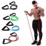 Single Resistance Exercise Band with Comfortable Handles - Ideal for Physical Therapy, Strength Training, Muscle Toning - Door Anchor and Starter Guid