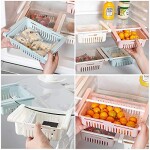 4Pack Plastic Refrigerator Storage Tray, Freezer Food Storage Bin Container,Pull-out storage box,Organizer Pantry Storage for Fruit, Snack,Candy, Egg(4 Colors)