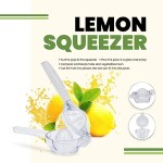 Premium Quality Lemon Squeezer with Peeler- Lime Juice Press, Manual Press Citrus Juicer with Non-Slip Grip Effortless Hand Juicer Perfect for J
