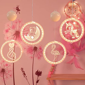Kawaii Unicorn Decorations LED Light, Hanging Shop Window Wall Lamp Ornaments for Girls BedroomWarm White (Unicorn)