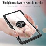 LAGUI Compatible for Huawei Mate 20 X (5G) Case, Slim Transparent Shockproof Scratch Cover with finger Ring Holder, for Magnetic Car Mount, black