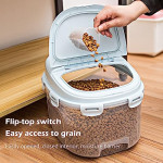  Pet Food Storage Container, Sealed Moisture-Proof and Fresh Dog Food Storage Box, Can Hold 8Kg, Pulley Rolling Storage Bucket with Food Scoop Measuring Cup