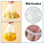 200 Pcs Fresh Keeping Bags, Elasticated Food Covers Cling Film Bag Plastic Food Covers Disposable Food Covers Plastic Wrap for Fruit Vegetables Food