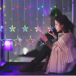 Plug-In LED String Lights 3-Mtr 12 Stars 120 LED String Lights Home Decorative Curtain String Light for Christmas