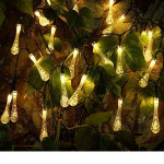 Water Droplet Bulbs String Light 3mtr 20 LED Warm White Battery Powered LEDs Strip Lights for Christmas EID Ramadan