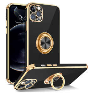 Case Cover with 360° Ring Holder, Shock Absorption, Camera Protection, Anti-Slip, Lightweight, TPU