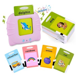 Learning Flash Cards for Toddlers?Arabic Toddlers Reading Machine with 112 Cards - Learning Animals Colors Shapes Audible