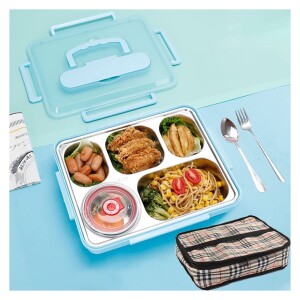 Lunch Box with Tableware 2-Layer Bento Lunch Box with Nylon Insulation Bag
