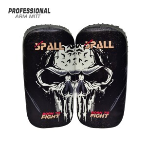 SPALL Punching Kicking Thai Pad Black Blue Red Great for Martial Arts Karate Workout Leather Strike Curved Kicking Shield