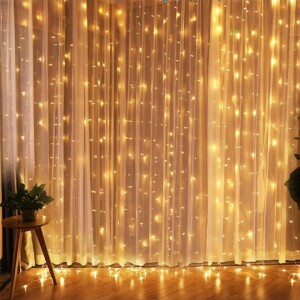Decoration Curtain Strings LED Light White 2.4x3x3meter