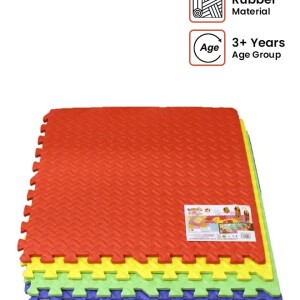 9-Piece Interlocking Colourful Reusable Floor Puzzle Eva Mat Set For Kids 61x8x1cm