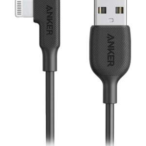 USB-A To 90 Degree Lightning Cable Black