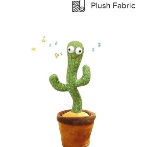 Electric Dancing Plant Cactus Plush Stuffed Toy -Green/Brown With Music For Kids ?32 x 27 x 11.5cm
