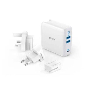 65W Powerport Charger, 3 Port Plugs White