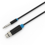 6.5mm Male to XLR Female Audio Cable 1M Black