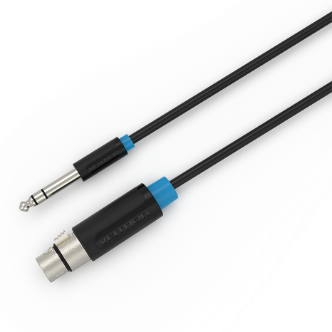 6.5mm Male to XLR Female Audio Cable 2M Black