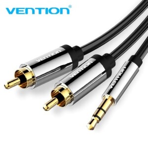 3.5mm Male to 2RCA Male Audio Cable 3M Black Metal Type